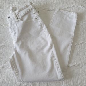 Old Navy OG High Rise Straight Secret Smooth Jeans 4 Crisp White Like New Ankle